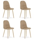 PADVA Stuhl – brauner Samt / Eichenbeine x 4