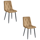 LIBRA Stuhl – brauner Samt / schwarze Beine x 2