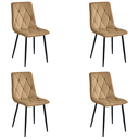 LIBRA Stuhl – brauner Samt / schwarze Beine x 4