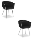 ORION Stuhl – schwarzer Samt / Chrombeine x 2