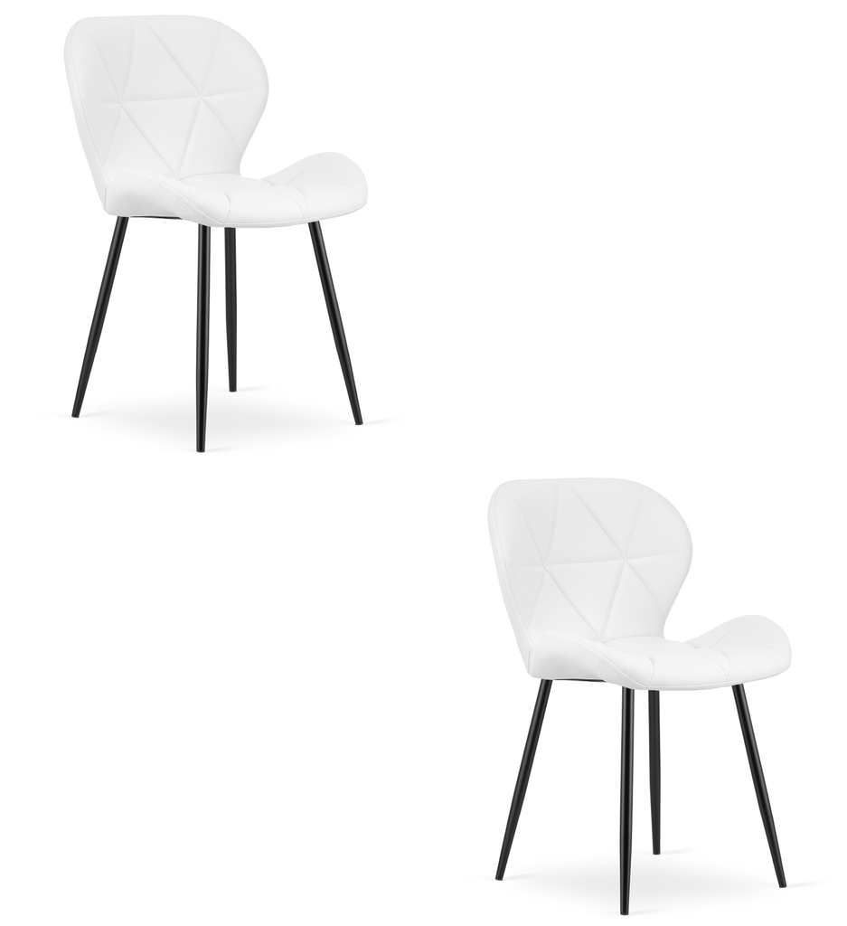 [model_4364_2] MANGO Stuhl – weißes Öko-Leder / schwarze Beine x 2