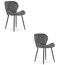 MANGO Stuhl – dunkelgrauer Samt / schwarze Beine x 2