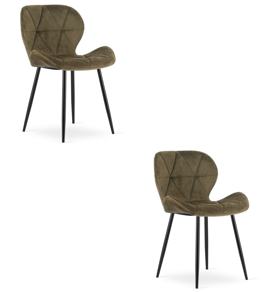 [model_4373_2] MANGO Stuhl – brauner Samt / schwarze Beine x 2