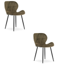 MANGO Stuhl – brauner Samt / schwarze Beine x 2