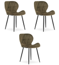 MANGO Stuhl – brauner Samt / schwarze Beine x 3