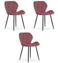 MANGO Stuhl – dunkelrosa Samt / schwarze Beine x 3