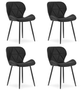 MANGO Stuhl – schwarzes Kunstleder / schwarze Beine x 4