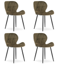 MANGO Stuhl – brauner Samt / schwarze Beine x 4