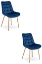 BERA Stuhl – Marineblauer Samt / Beine aus Eiche x 2