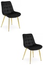 BERA Stuhl – schwarzer Samt / goldene Beine x 2