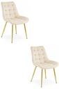 BERA Stuhl – hellbeiger Samt / goldene Beine x 2