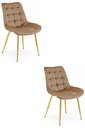 BERA Stuhl – brauner Samt / goldene Beine x 2