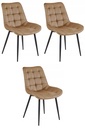 BERA Stuhl – brauner Samt / schwarze Beine x 3