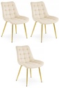 BERA Stuhl – hellbeiger Samt / goldene Beine x 3