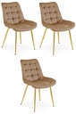 BERA Stuhl – brauner Samt / goldene Beine x 3