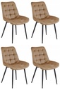 BERA Stuhl – brauner Samt / schwarze Beine x 4