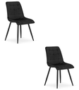SPLIT Stuhl – schwarzer Samt / schwarze Beine x 2