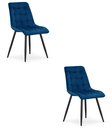 SPLIT-Stuhl – marineblauer Samt / schwarze Beine x 2