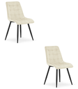 SPLIT Stuhl – hellbeiger Samt / schwarze Beine x 2