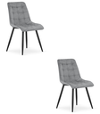SPLIT-Stuhl – hellgrauer Samt / schwarze Beine x 2