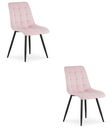 SPLIT Stuhl – hellrosa Samt / schwarze Beine x 2
