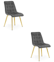 SPLIT-Stuhl – dunkelgrauer Samt / goldene Beine x 2