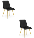 SPLIT Stuhl – schwarzer Samt / goldene Beine x 2