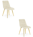 SPLIT Stuhl – hellbeiger Samt / goldene Beine x 2