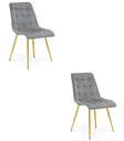 SPLIT Stuhl – hellgrauer Samt / goldene Beine x 2