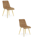 SPLIT-Stuhl – brauner Samt / goldene Beine x 2
