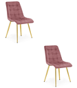 SPLIT Stuhl – dunkelrosa Samt / goldene Beine x 2