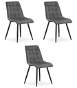 SPLIT-Stuhl – dunkelgrauer Samt / schwarze Beine x 3