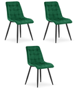 SPLIT Stuhl – grüner Samt / schwarze Beine x 3