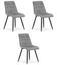 SPLIT Stuhl – hellgrauer Samt / schwarze Beine x 3