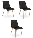 SPLIT Stuhl – schwarzer Samt / Eichenbeine x 3