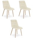 SPLIT Stuhl – hellbeiger Samt / Eichenbeine x 3