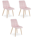 SPLIT Stuhl – hellrosa Samt / Eichenbeine x 3