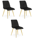 SPLIT Stuhl – schwarzer Samt / goldene Beine x 3