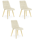 SPLIT Stuhl – hellbeiger Samt / goldene Beine x 3