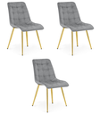 SPLIT Stuhl – hellgrauer Samt / goldene Beine x 3