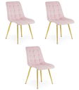 SPLIT Stuhl – hellrosa Samt / goldene Beine x 3