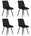 SPLIT Stuhl – schwarzer Samt / schwarze Beine x 4
