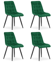 SPLIT Stuhl – grüner Samt / schwarze Beine x 4