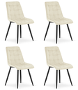SPLIT Stuhl – hellbeiger Samt / schwarze Beine x 4