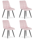 SPLIT Stuhl – hellrosa Samt / schwarze Beine x 4