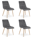SPLIT-Stuhl – dunkelgrauer Samt / Eichenbeine x 4