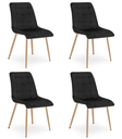 SPLIT Stuhl – schwarzer Samt / Eichenbeine x 4