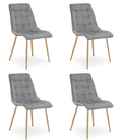 SPLIT Stuhl – hellgrauer Samt / Eichenbeine x 4
