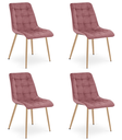 SPLIT Stuhl – dunkelrosa Samt / Eichenbeine x 4