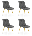 SPLIT Stuhl – dunkelgrauer Samt / goldene Beine x 4